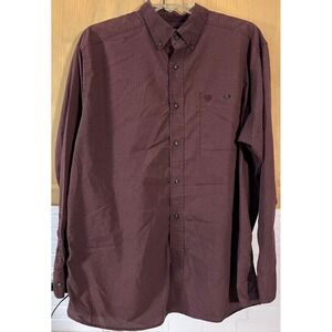 Ariat Pro Series Shirt Mens XL Burgundy Long Sleeve Button Down Pocket